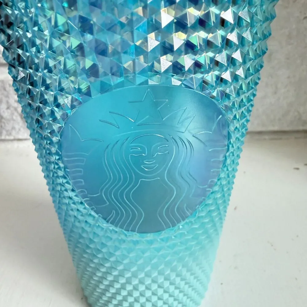 Starbucks Studded Blue Gradient Bling Ombre Cold Cup Tumbler Grande 16oz